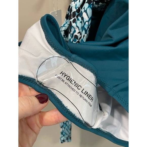 NWT Cupshe Teal Side Tye Figure Flattering One-Peice Swimsuit Women's Sz XS - Picture 6 of 9